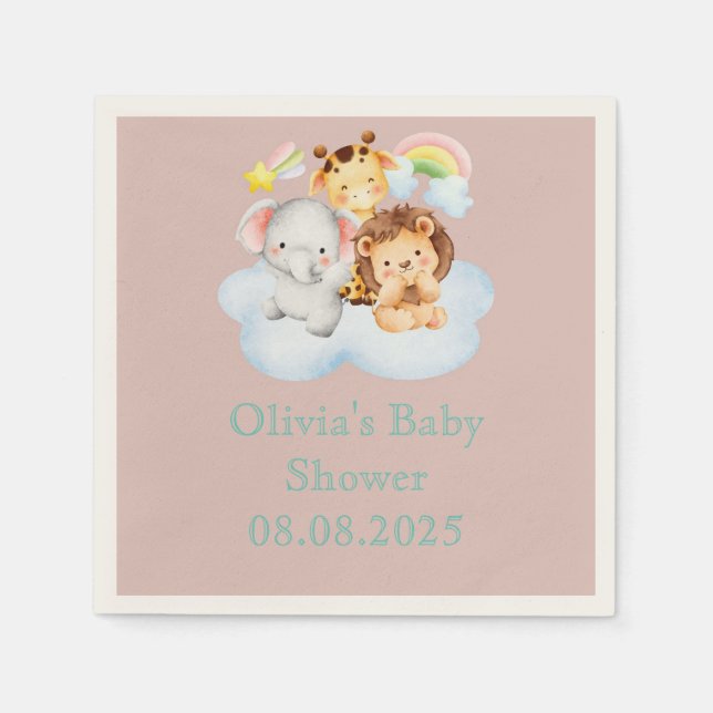 Servilleta De Papel cute safari animals (Anverso)