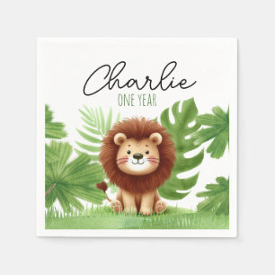 Servilleta De Papel Cute Safari Lion Birthday
