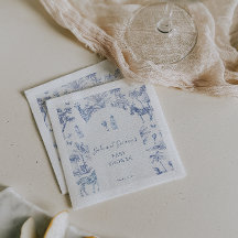 Cute Safari Toile de Jouy | Baby Shower azul