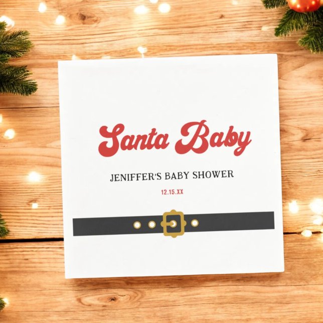 Servilleta De Papel Cute Santa Baby Holiday Baby Shower (Subido por el creador)