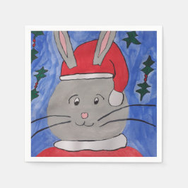 Servilleta De Papel Cute Santa Bunny