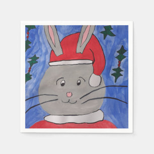 Servilleta De Papel Cute Santa Bunny