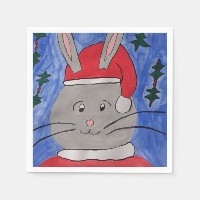 Servilleta De Papel Cute Santa Bunny (Anverso)