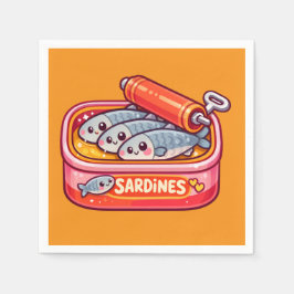 Servilleta De Papel Cute Sardines Fish Cartoon