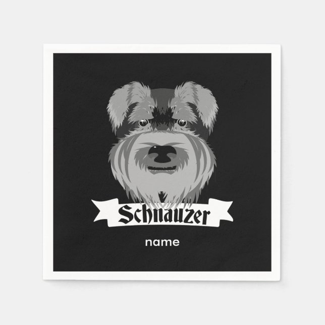 Servilleta De Papel Cute Schnauzer (Anverso)