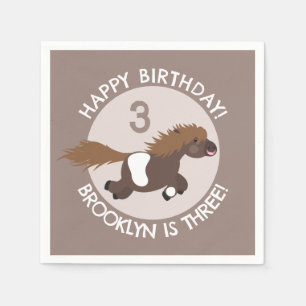 Servilleta De Papel Cute Shetland pony cumpleaños personalizado person