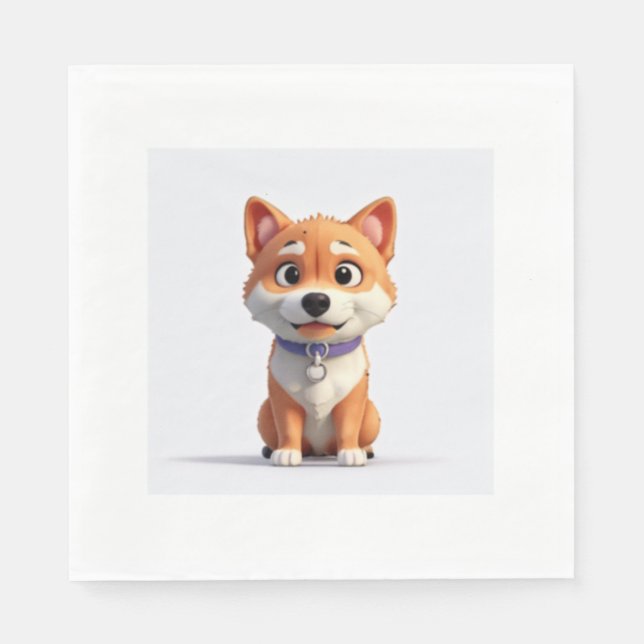 Servilleta De Papel Cute Shiba Inu (Anverso)