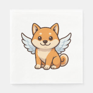 Servilleta De Papel Cute Shiba Inu Caricatura sobre felicidad de perro