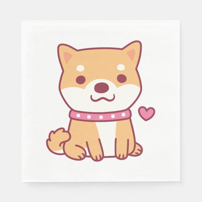 Servilleta De Papel Cute Shiba Inu Dog (Anverso)