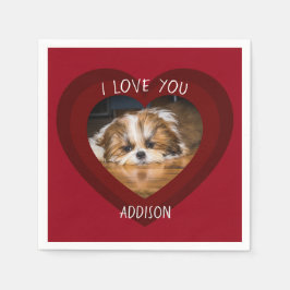 Servilleta De Papel Cute shih tzu love Valentine heart photo