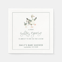 Servilleta De Papel Cute Silly Goose About to Be on Loose Baby Shower