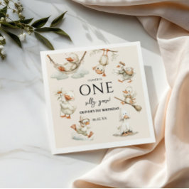 Servilleta De Papel cute Silly Goose ,One Silly Goose 1st Party