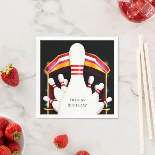 Servilleta De Papel Cute simple cumpleaños de boliche para niños