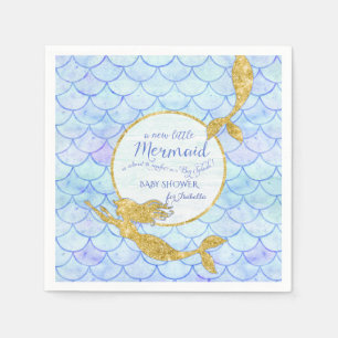 Servilleta De Papel Cute Sirenas Escama de Pescado Baby Shower Brillo 