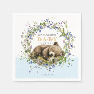 Servilleta De Papel Cute Sleeping Baby Bear Baby Shower Napkins