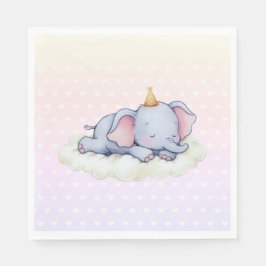 Servilleta De Papel Cute Sleeping Elephant Baby Shower Paper Napkins