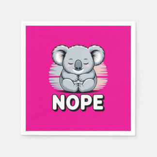 Servilleta De Papel Cute Sleeping Koala “Nope” Funny Cartoon