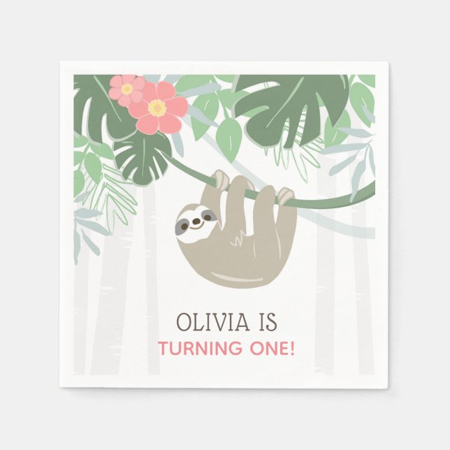 Servilleta De Papel Cute Slote Palm Tropical Sale Cumpleaños (Anverso)