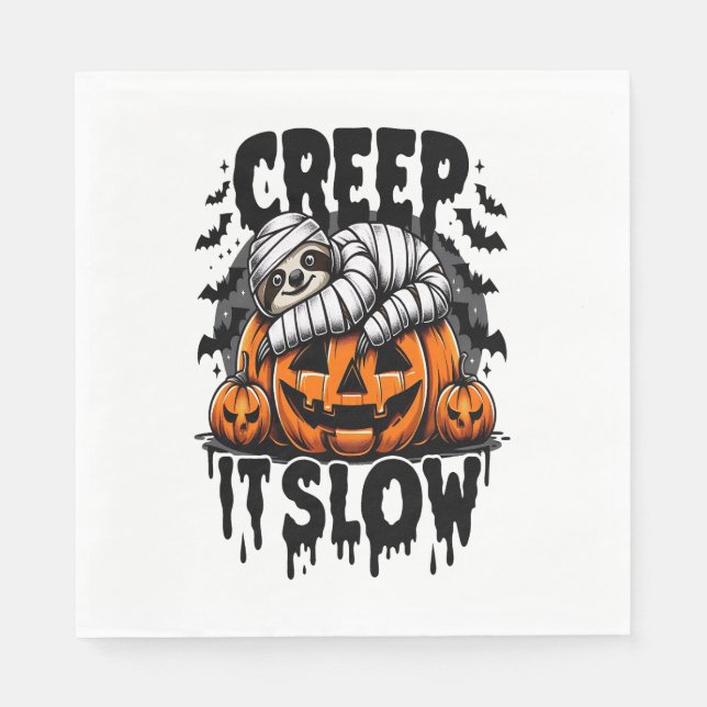Servilleta De Papel Cute Sloth Happy Halloween (Anverso)
