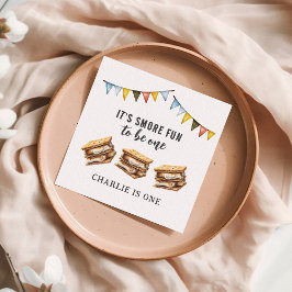 Servilleta De Papel Cute Smores Camping Rústico Primer Cumpleaños