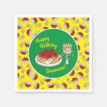 Cute Spaghetti Kids Birday Fiesta Kawaii