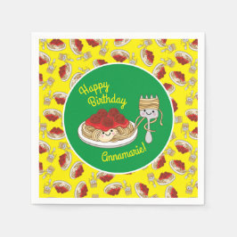 Servilleta De Papel Cute Spaghetti Kids Birday Fiesta Kawaii