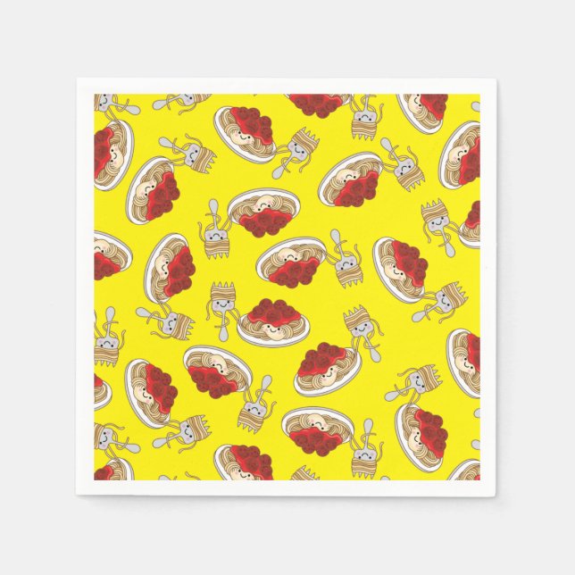 Servilleta De Papel Cute Spaghetti Kids Birday Fiesta Kawaii (Anverso)