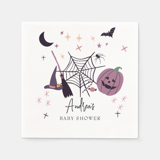 Servilleta De Papel Cute Spooky | Baby Shower de Halloween (Anverso)