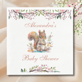 Servilleta De Papel Cute Squirrel Forest Woodland Baby Shower Napkins
