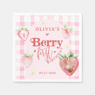 Servilleta De Papel Cute Strawberry Daisy Berry Primera Foto Brithday