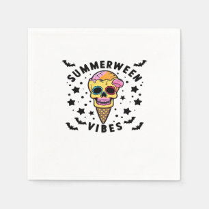 Servilleta De Papel Cute Summerween Vibes Skeleton IceCream Summer Vac