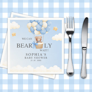 Servilleta De Papel Cute Teddy bear Baby shower boy Party
