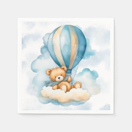 Servilleta De Papel Cute Teddy Bear Balones de aire caliente Boy Baby 
