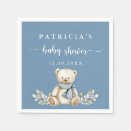 Servilleta De Papel Cute Teddy Bear Festive Winter Baby Shower