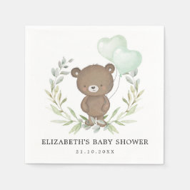 Servilleta De Papel Cute Teddy Bear Greenereneration Balloons Coed Bab
