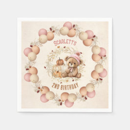 Servilleta De Papel Cute Teddy Oso Caída Cumpleaños Chica Papeles