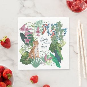 Servilleta De Papel Cute Tiger Safari Jungle Nuevo Baby Shower   