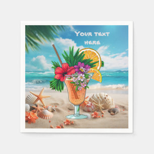Servilleta De Papel Cute tiki Cocktail añadir texto