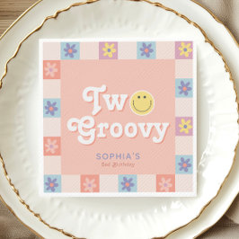 Servilleta De Papel Cute Two Groovy Boho Segundo Cumpleaños