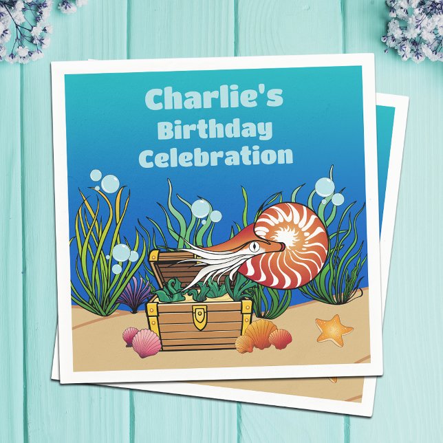 Servilleta De Papel Cute Under Sea Personalizado Ocean Animals Cumplea (Subido por el creador)