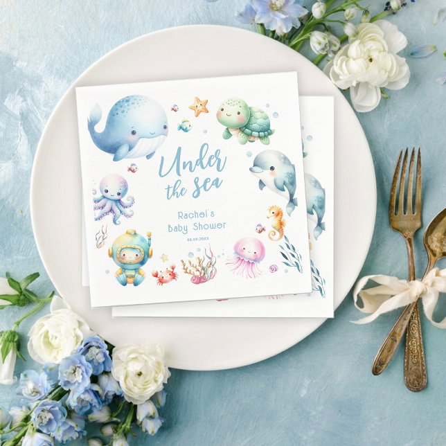 Servilleta De Papel Cute Under the Sea Baby Shower (Subido por el creador)