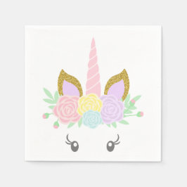 Servilleta De Papel Cute Unicorn Face Baby Shower Napkins