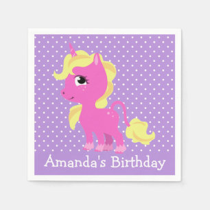 Servilleta De Papel Cute unicornio y polka Personalizado de puntos