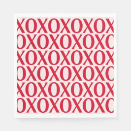 Servilleta De Papel Cute Valentine Day XOXO Red And Pink