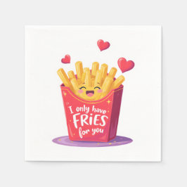 Servilleta De Papel Cute Valentine French Fries Pun