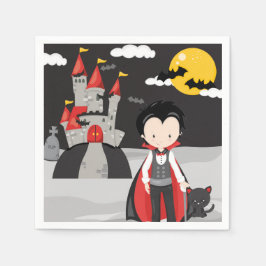 Servilleta De Papel Cute Vampiro niño Halloween niños Spooky papel Pla
