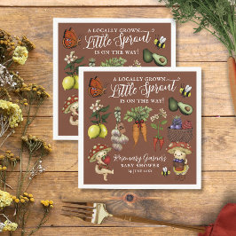 Servilleta De Papel Cute Veg Locally Grown Little Sprout Baby Shower