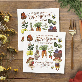 Servilleta De Papel Cute Veg Locally Grown Little Sprout Baby Shower