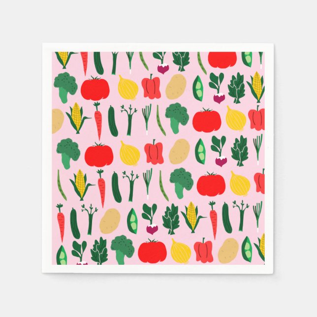 Servilleta De Papel Cute Vegetables Paper Napkins (Anverso)