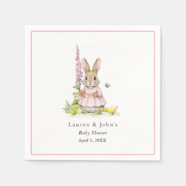 Servilleta De Papel Cute vintage Bunny Baby girl Shower 